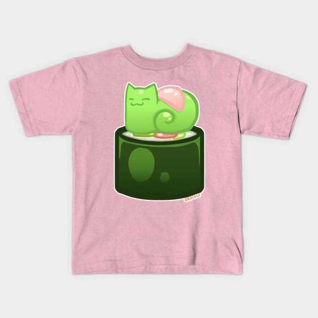 Sushi Cat Kids T-Shirt by Jan Grackle